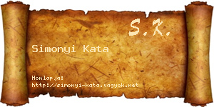 Simonyi Kata névjegykártya